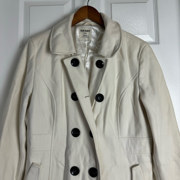 Old Navy Wool Blend White Coat - Picture 3 of 7